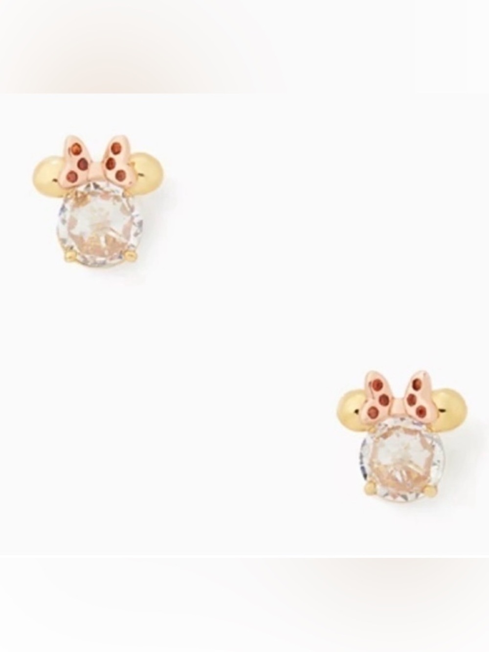 kate spade Disney Minnie Clear Gold Stud Earrings NWT